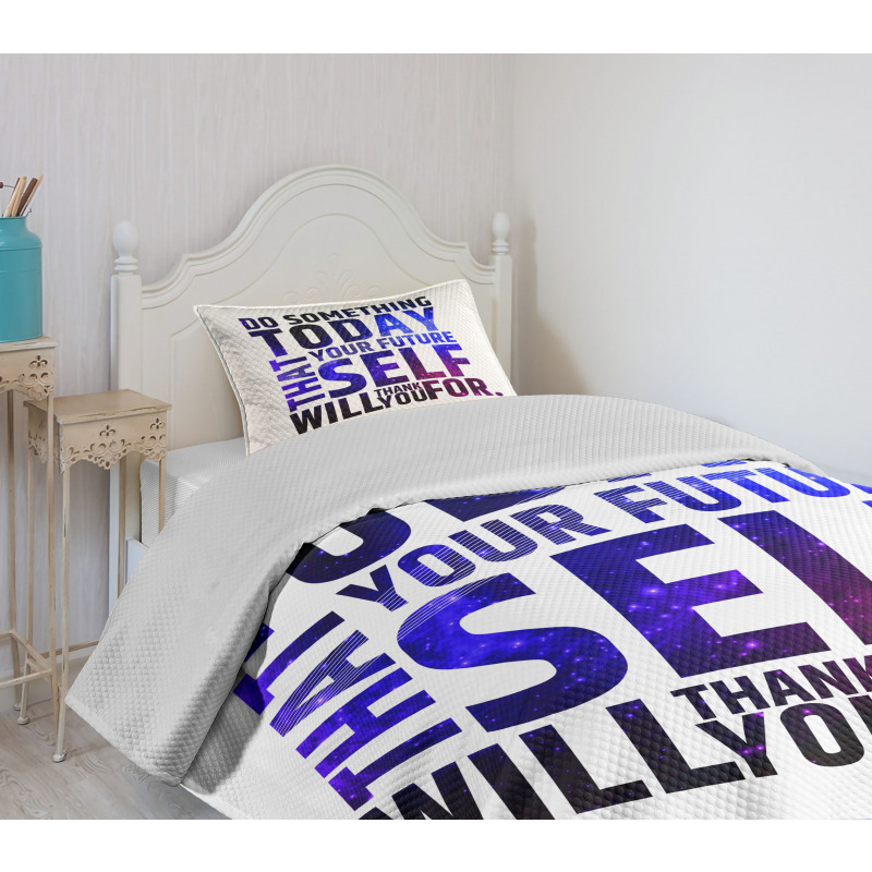 Self Will Words Bedspread Set