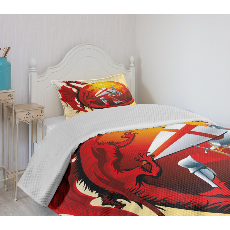 Saint George Fire Spit Bedspread Set