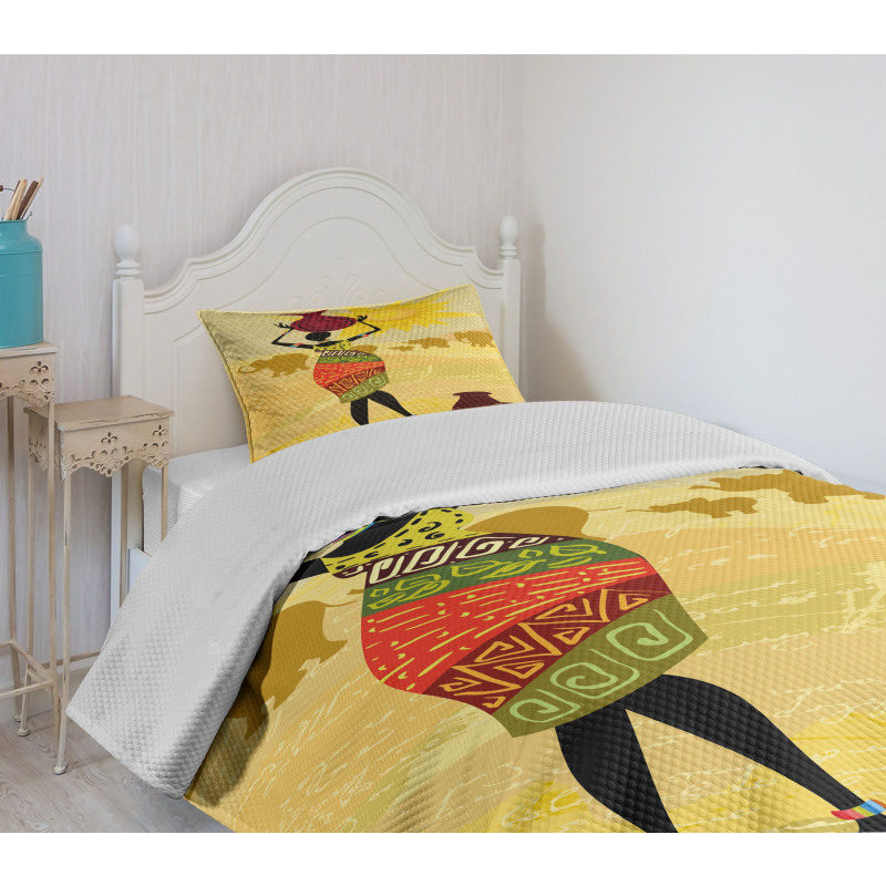 Elephants Sun Art Bedspread Set