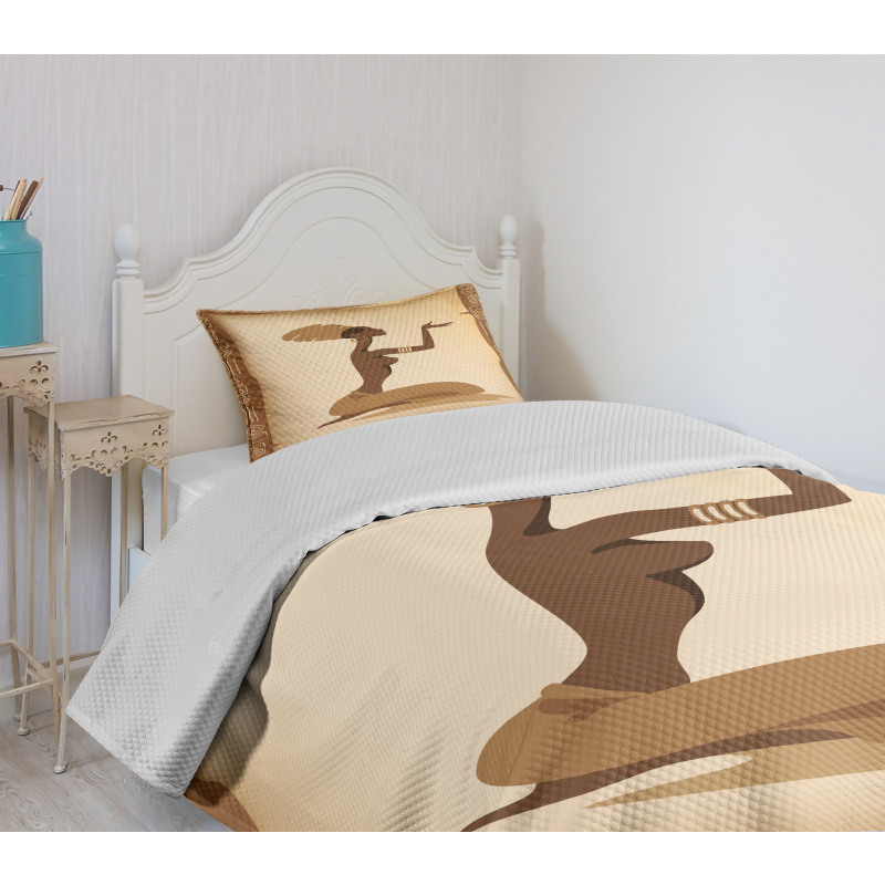 Lady Hand Gesture Bedspread Set