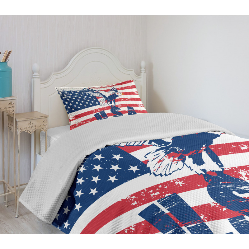 American Flag Bedspread Set