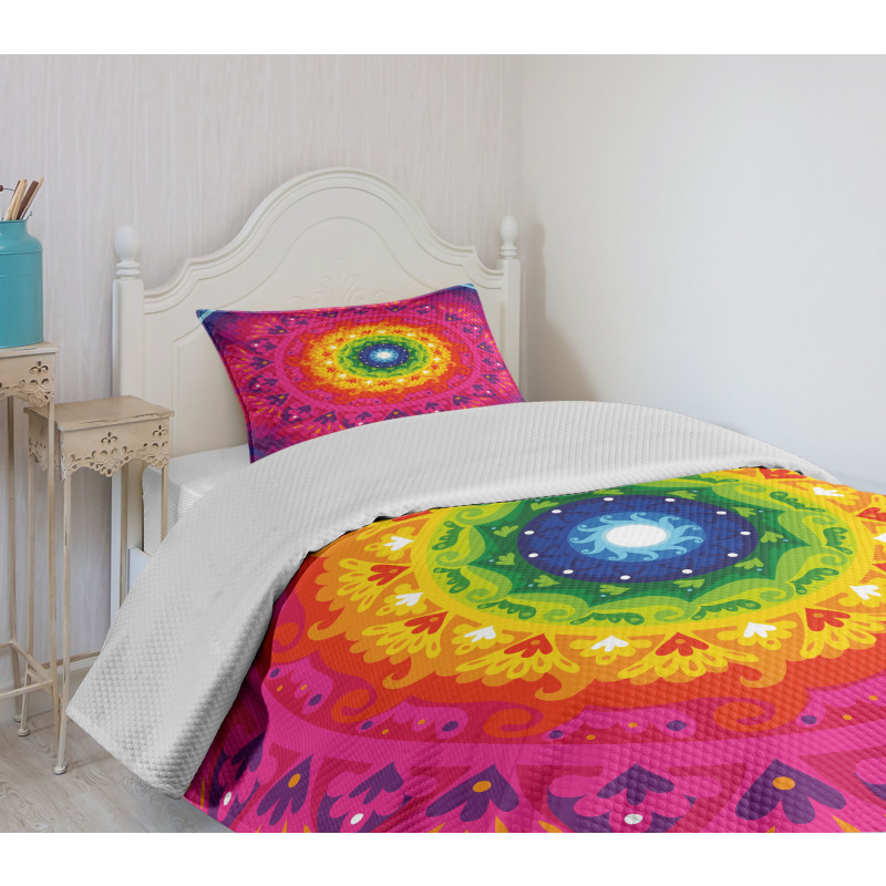 Rainbow Hippie Bedspread Set