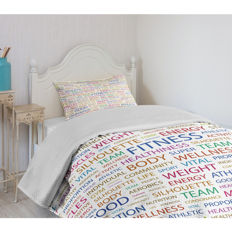 Psychical Activity Word Bedspread Set