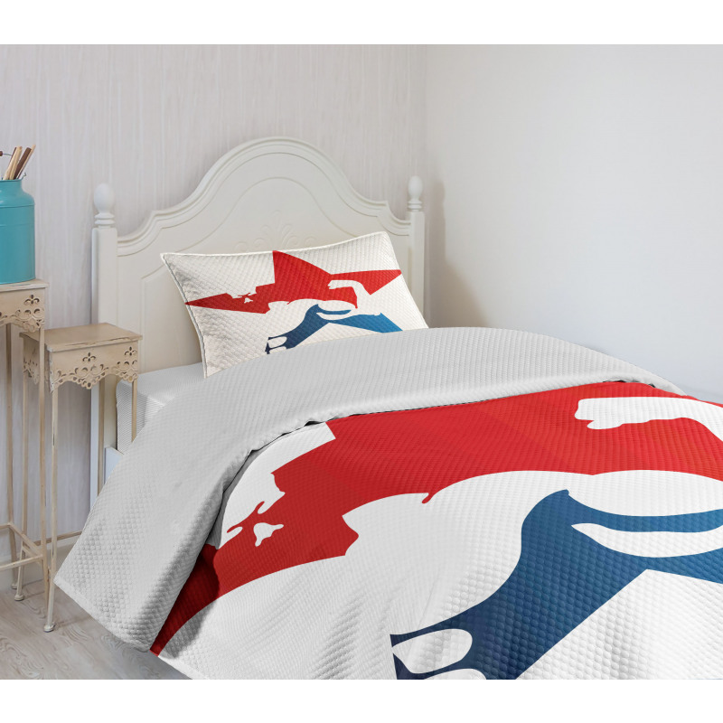 Athlete Silhouette Star Bedspread Set