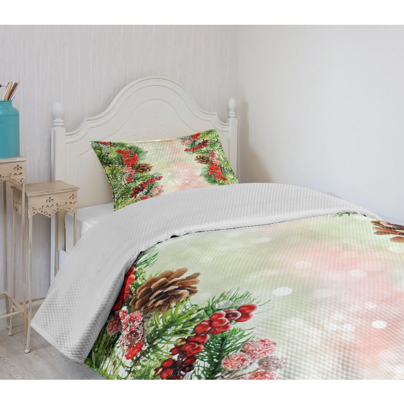 Vivid Branches Blurry Bedspread Set