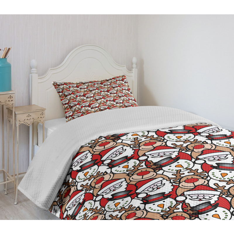 Snowman Reindeer Kids Bedspread Set