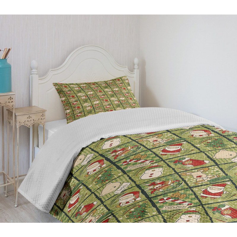 Teddy Bears Santa Bedspread Set