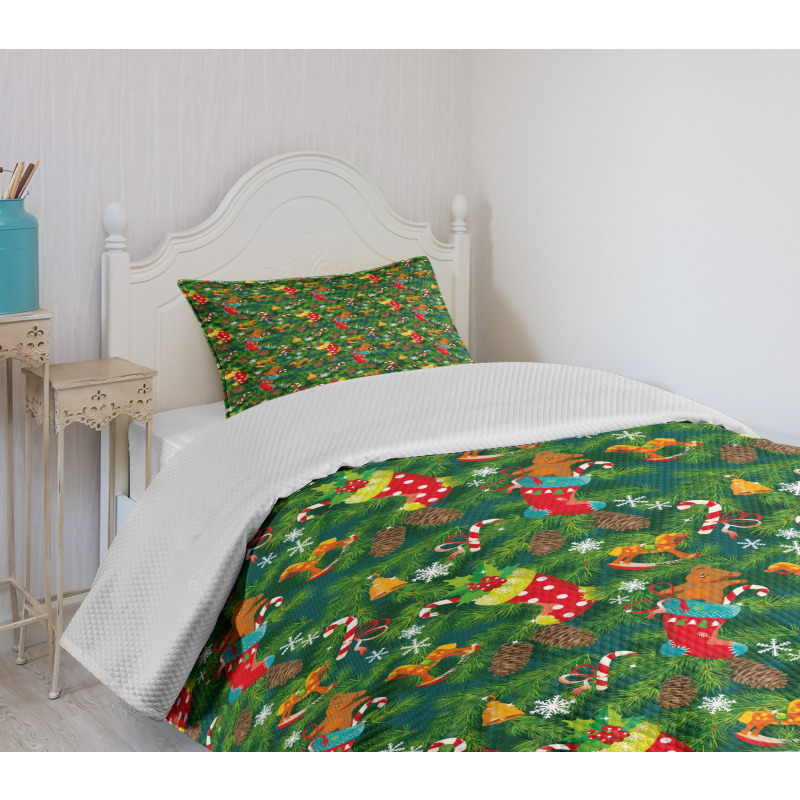 Xmas Accessories Pine Bedspread Set