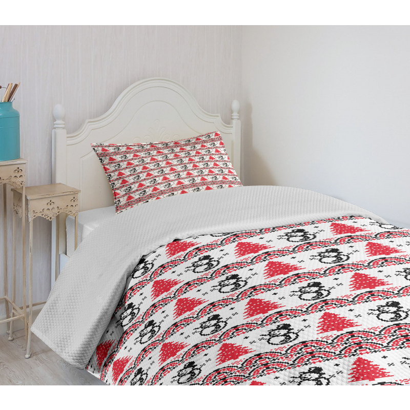 Pixel Nordic Pattern Bedspread Set