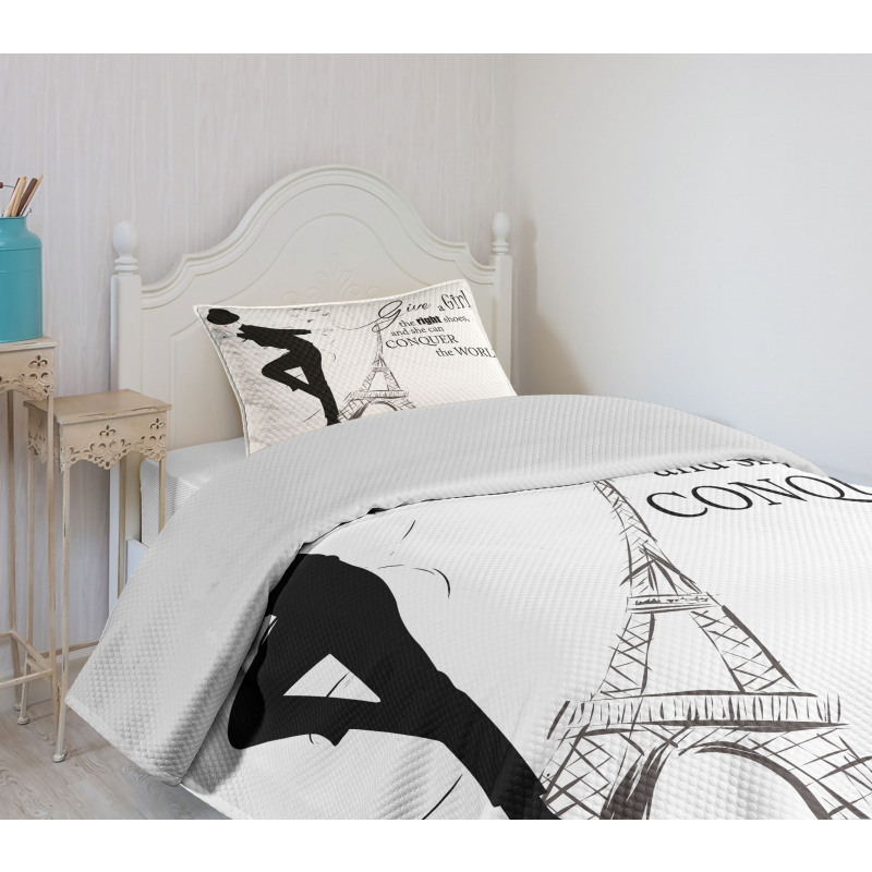 Dancing Woman Words Bedspread Set