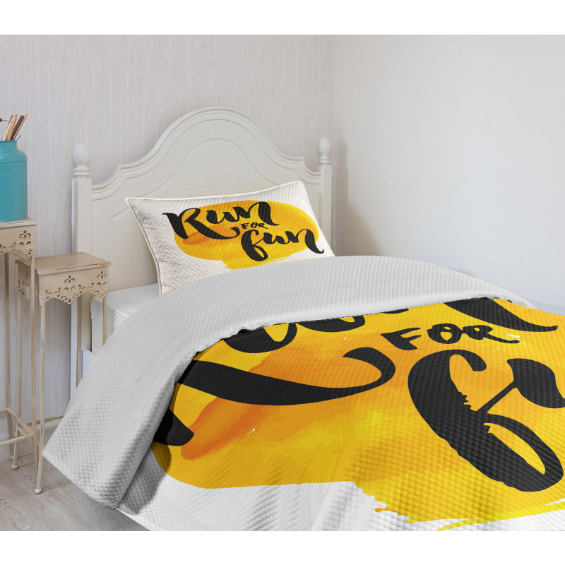 Run for Run Words Bedspread Set