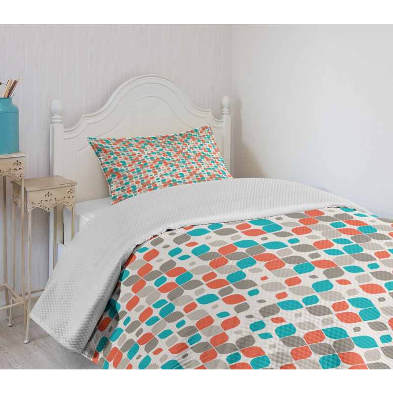 Abstract Mosaic Floral Bedspread Set