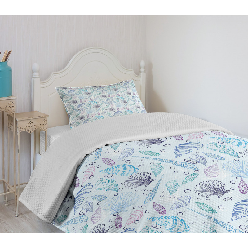 Seashells Bubble Ocean Bedspread Set