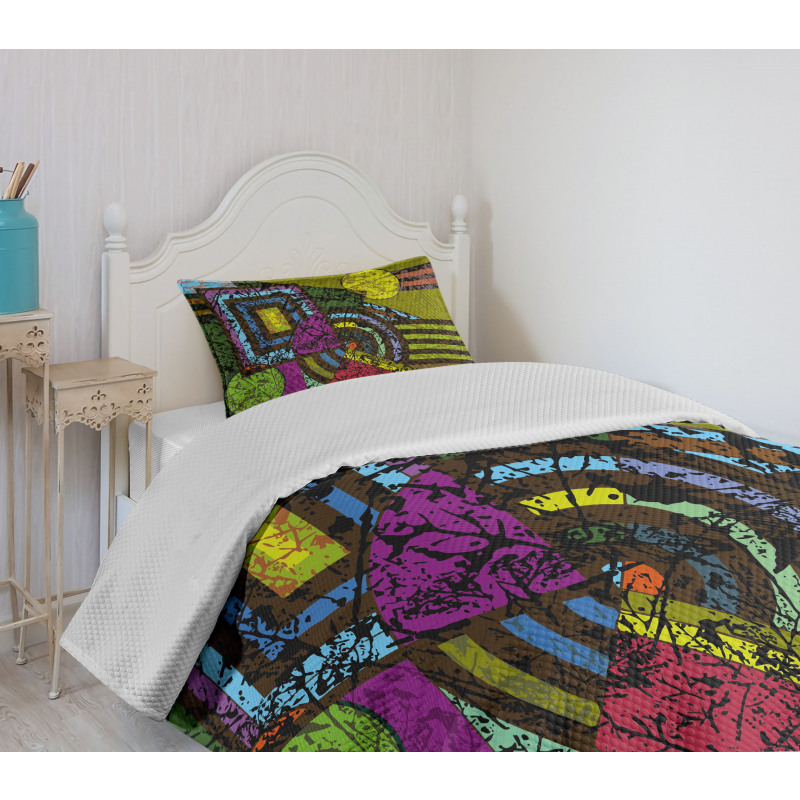 Grunge Murky Trippy Bedspread Set