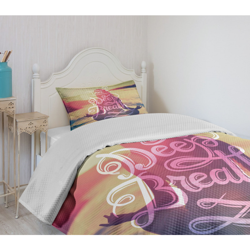 Woman Calm Sunset Beach Bedspread Set