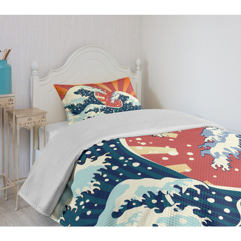 Sunset Surf Water Bedspread Set