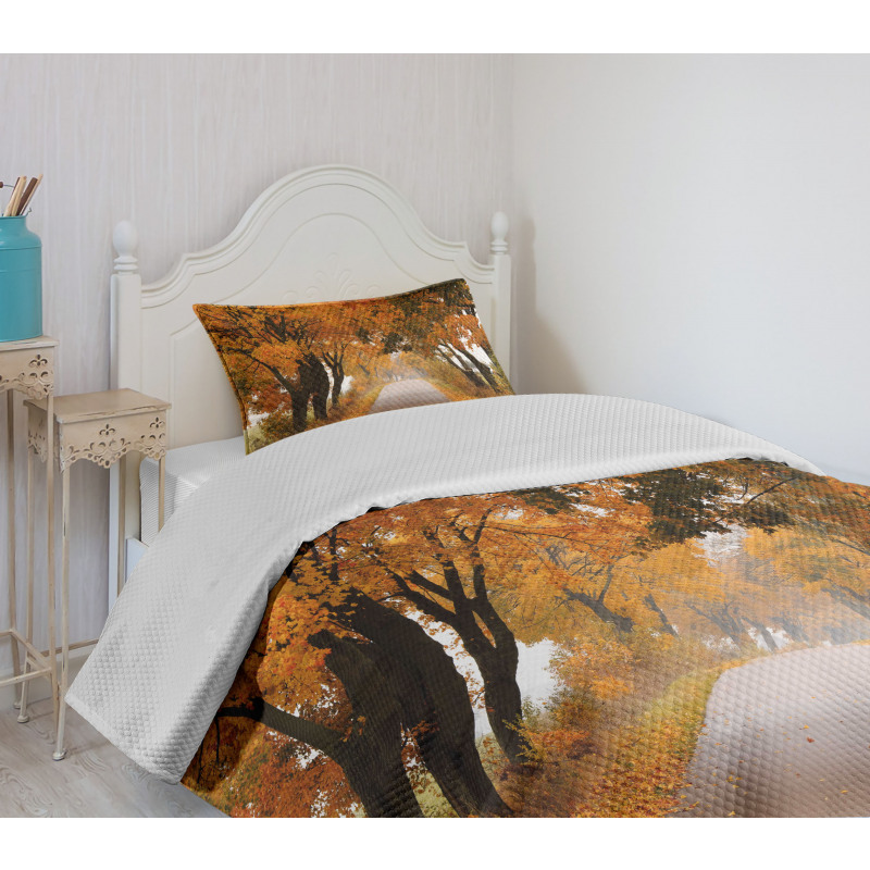 Serene Vivid Maple Trees Bedspread Set