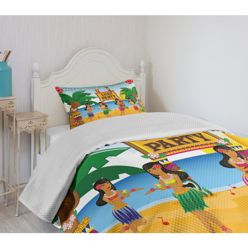 Luau Party Dance Bedspread Set