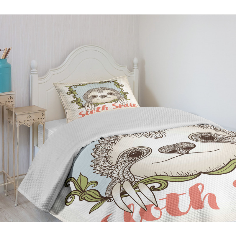 Animal Floral Frame Bedspread Set