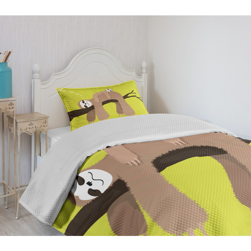 Cartoon Mother Sleeping Bedspread Set