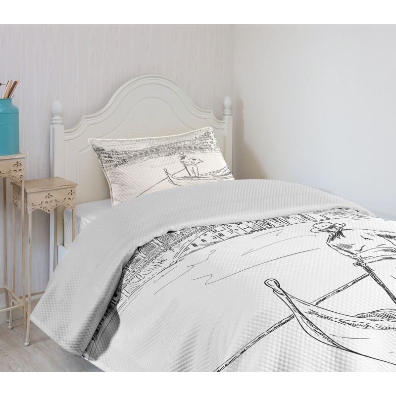 Rialto Bridge Gondola Bedspread Set