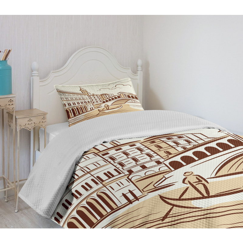 Venetian Landscape Art Bedspread Set