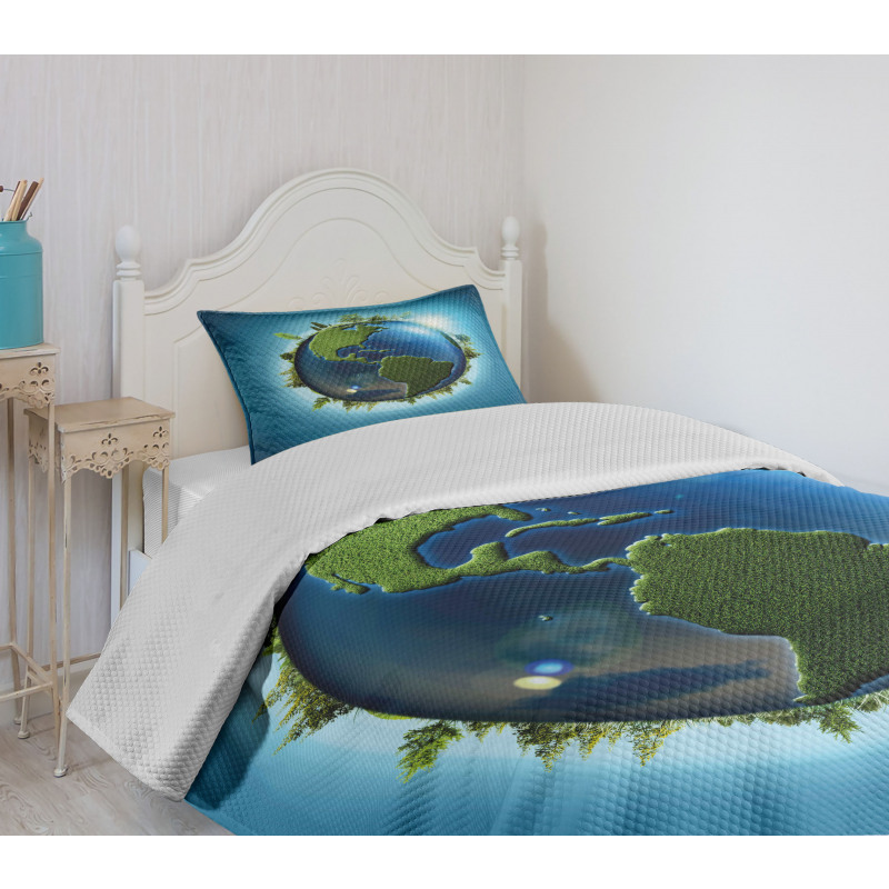 Blue Seas Fresh Continent Bedspread Set