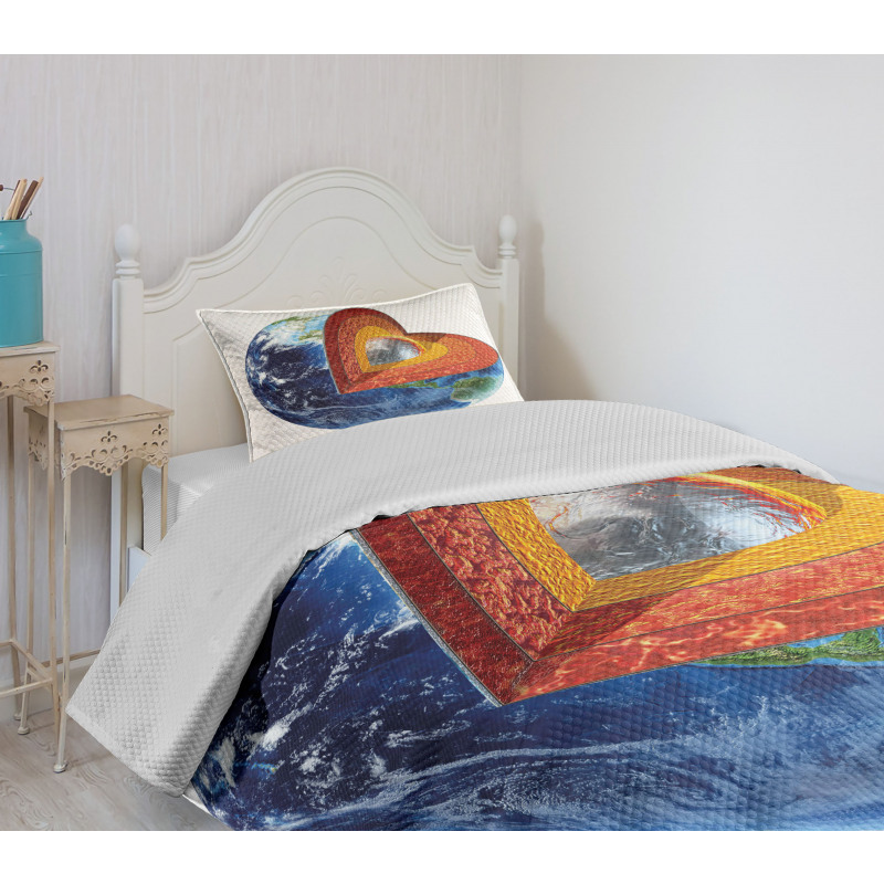 Earth Inner Core Science Bedspread Set