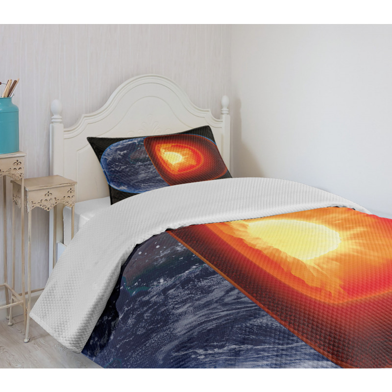 Hot Burning Earth Core Bedspread Set