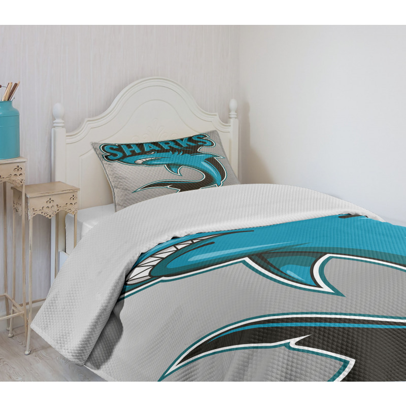 Angry Danger Fish Fins Bedspread Set