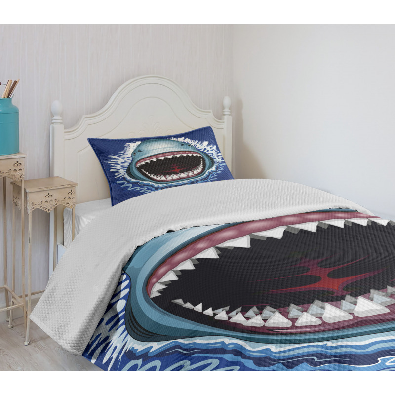 Attack Open Mouth Bite Bedspread Set