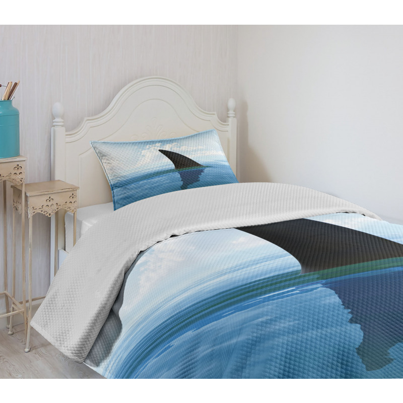 Fin Sea Surface Danger Bedspread Set