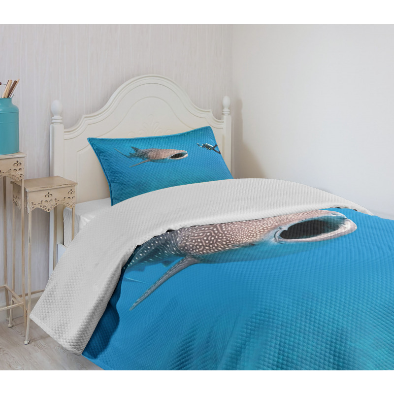 Giant Fish Ocean Diving Bedspread Set