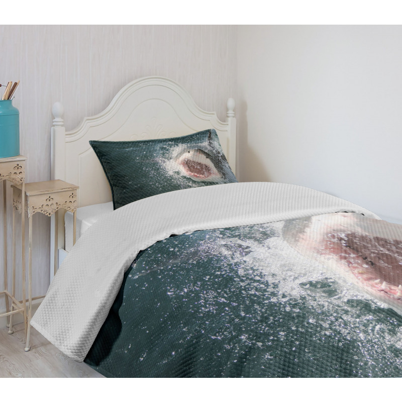 Scary Open Mouth Teeth Bedspread Set