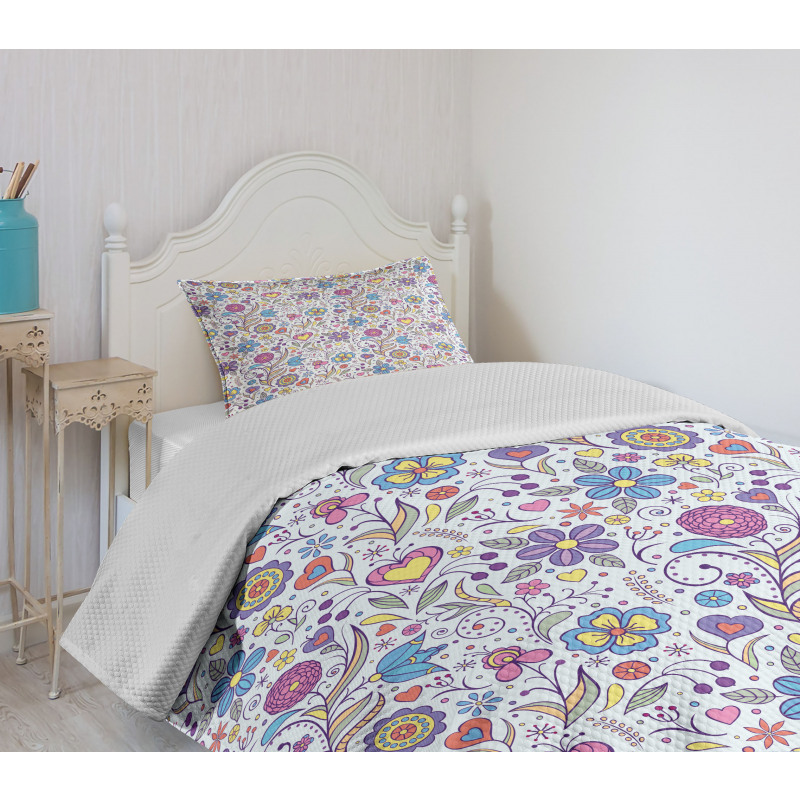 Doodle Botany Garden Bedspread Set