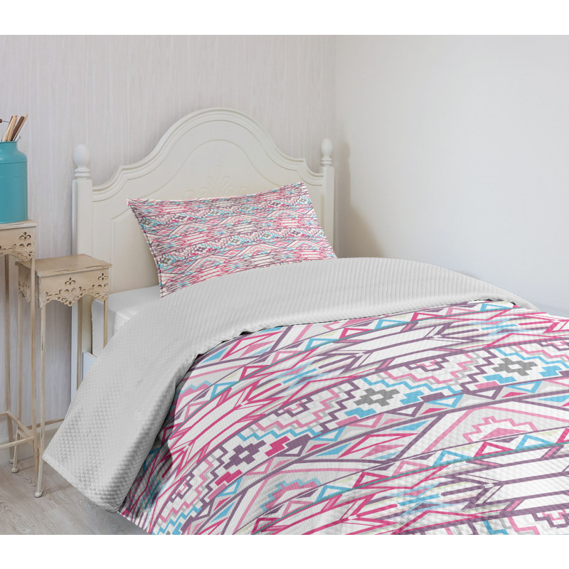 Aztec Inspired Ikat Seem Bedspread Set