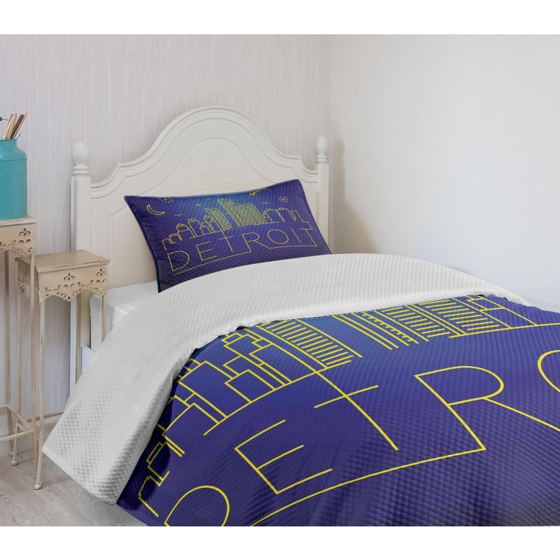 City Sky View Graphic Bedspread Set