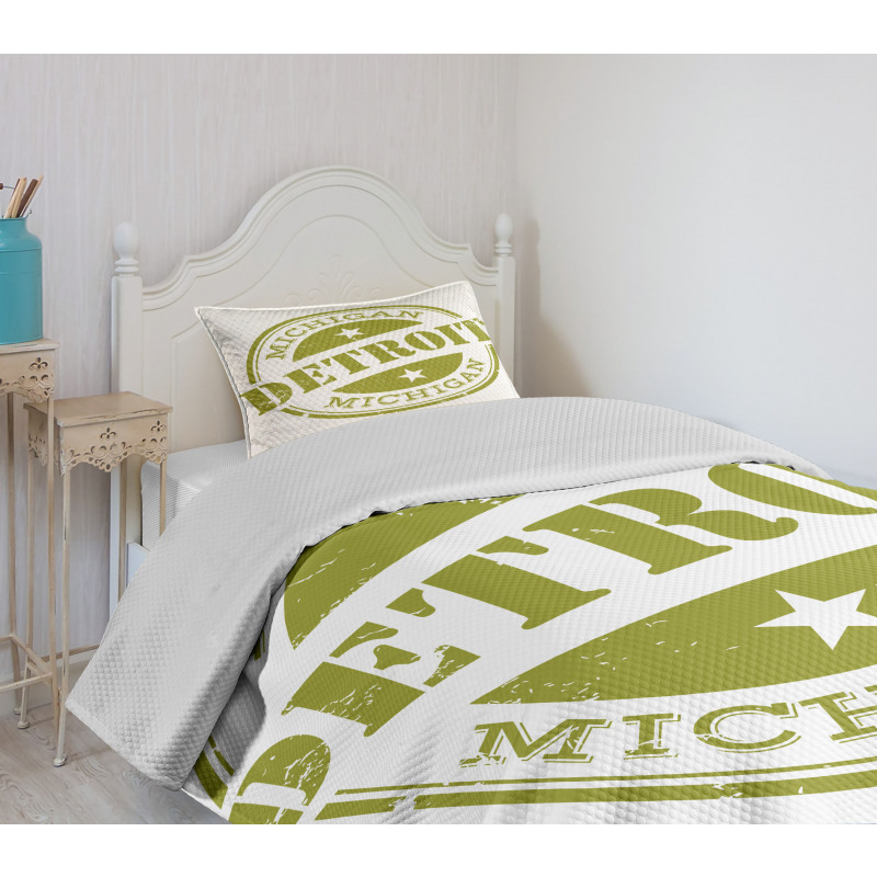 Grunge Retro Stamp Bedspread Set