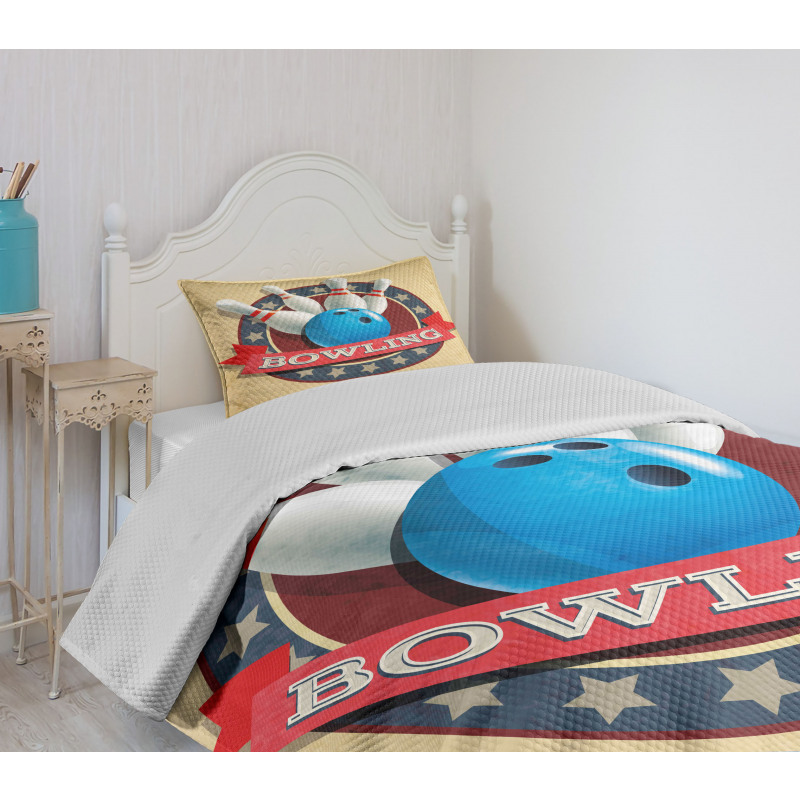 Circular Sport Emblem Bedspread Set