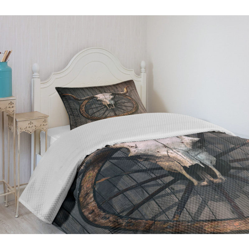 Rustic Skulll Bedspread Set