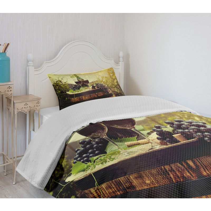 Scenic Tuscany Vineyard Bedspread Set