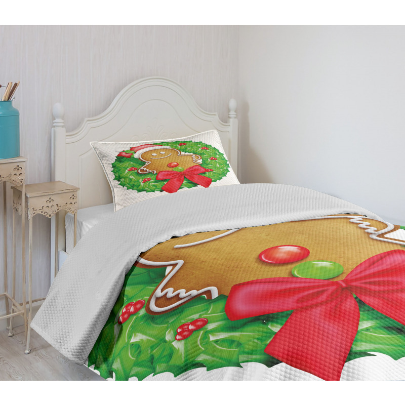 Xmas Wreath Bedspread Set