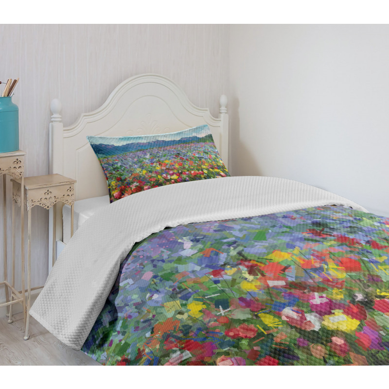 Rural Landscape Tulip Bedspread Set