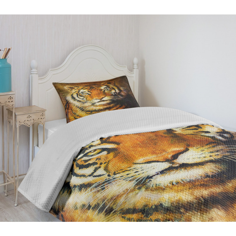 Oil Painting Style Animal Bedspread Set