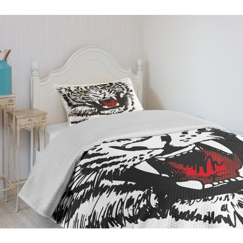 Angry Feline Vivid Eyes Bedspread Set