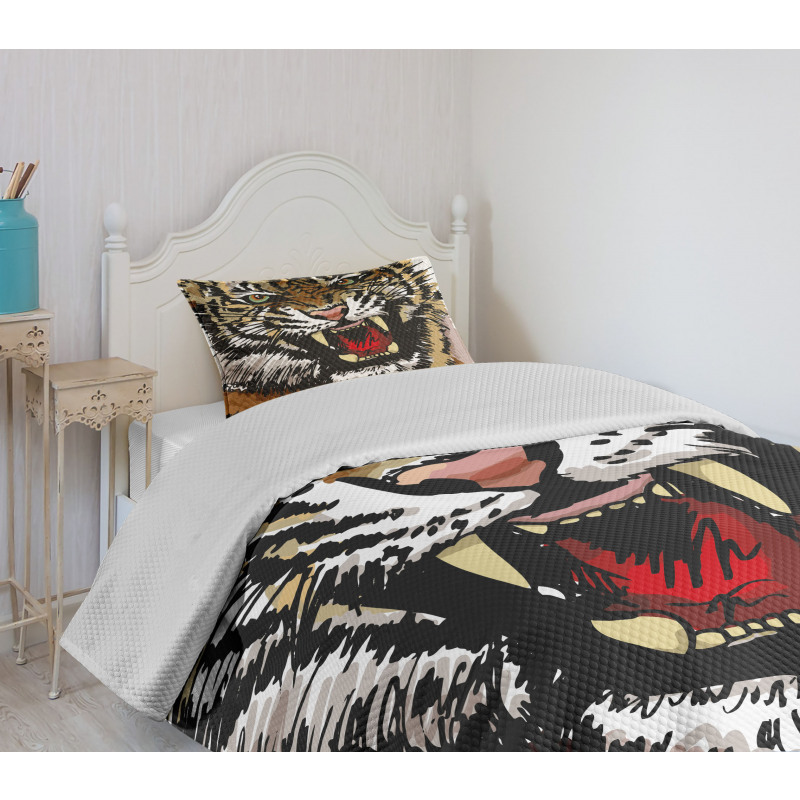 Angry Eyes Sketch Art Bedspread Set