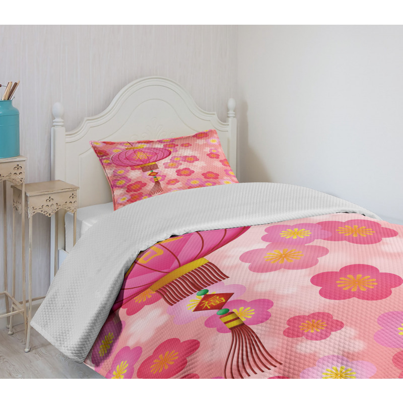 Cherry Blossom New Year Bedspread Set