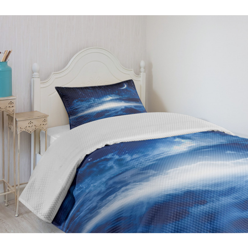 Galaxy Falling Stars View Bedspread Set