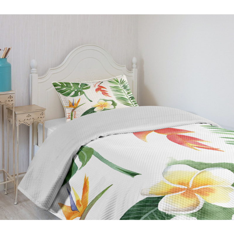 Tropical Flora Bedspread Set