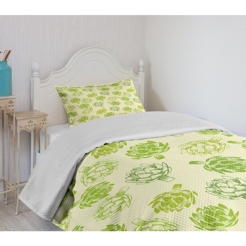 Vegetable Sketch Bedspread Set